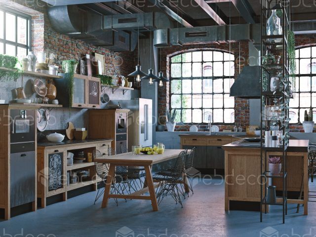 Кухни из массива дуба - Loft